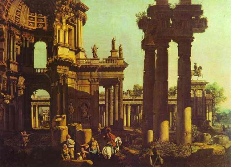 Bernardo Bellotto Ruins of a Temple Germany oil painting art